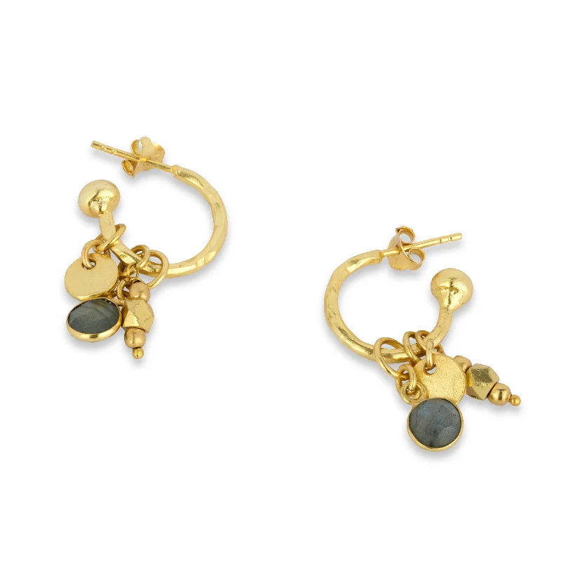 Best hoop earrings with baroque pearls for a luxurious and elegant vibe-Hoop earrings set with studs-Nori Hoop Earrings Labradorite