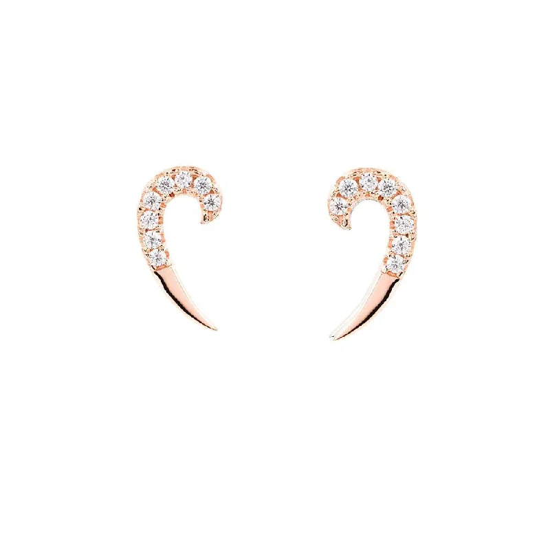 Best hoop earrings with twisted rope designs for a nautical-inspired style-Hoop earrings in titanium-Rose Gold Spike Earrings