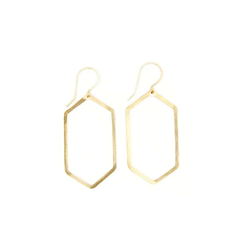 Best hoop earrings with geometric pendants for a modern, chic appeal-Continuous hoop earrings-Shape Earring: Extended Hexagon