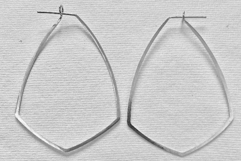 Best hoop earrings with sparkling cubic zirconia for a brilliant, budget-friendly effect-Handmade hoop earrings-Shield Hoop - Large