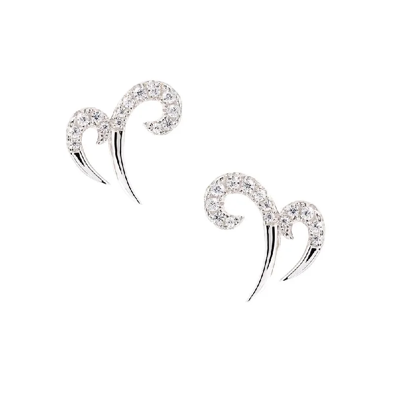 Best hoop earrings with stacked layers for a dimensional and bold look-Celebrity-inspired hoop earrings-Silver Double Spike Earrings