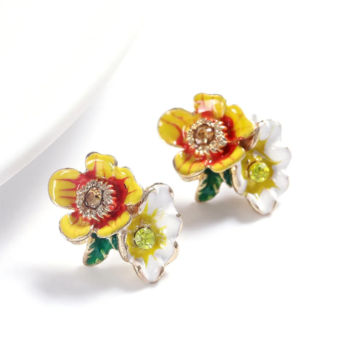 Wildflower Series Earrings (Double Flowers) Yellow