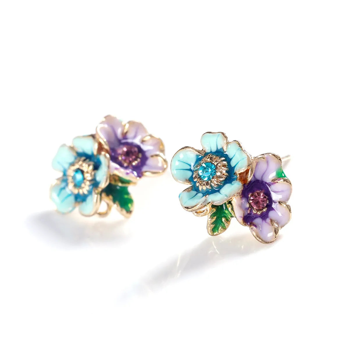 Wildflower Series Earrings (Double Flowers) Sky Blue