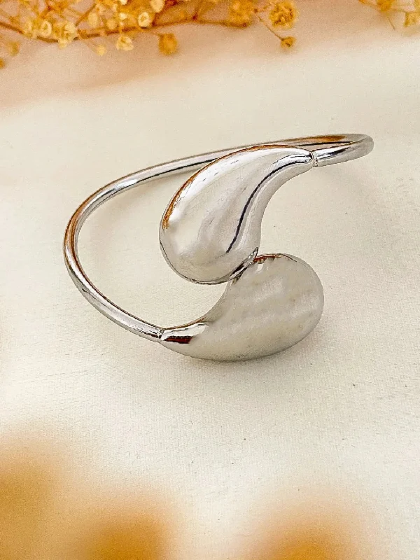 Best hoop earrings with snake-inspired designs for an edgy and fierce vibe-Hinged hoop earrings-Stainless Steel Teardrop Adjustable Handcuff