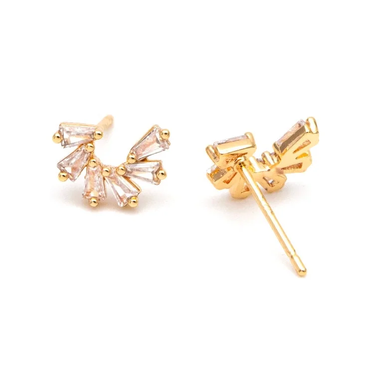 Best hoop earrings with butterfly motifs for a playful and whimsical appearance-Hoop earrings in silver-Studs - Crystal Arc