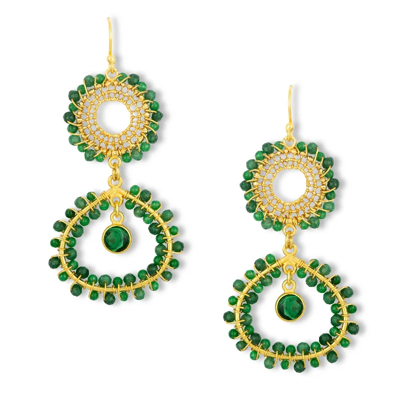 Best hoop earrings with stacked layers for a dimensional and bold look-Celebrity-inspired hoop earrings-Tate Earrings Dark Green