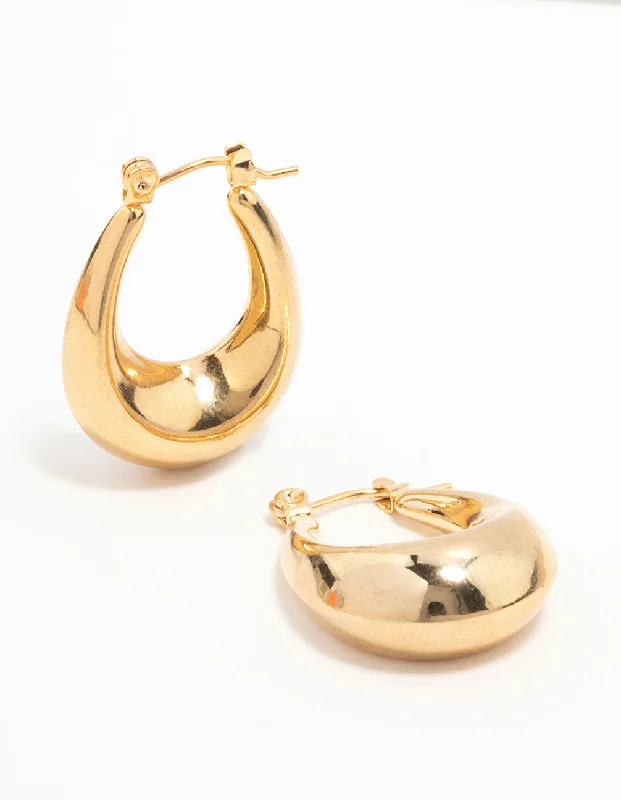 Hoop earrings with twisted metal designs for a dynamic and modern style-Hoop earrings for casual wear-Waterproof Gold Plated Stainless Steel Mini Full Loop Hoop Earrings