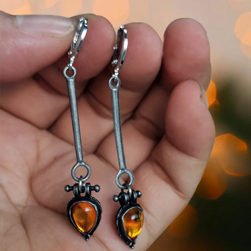 Hoop earrings with diamond-cut surfaces for added sparkle and shine-Hoop earrings with dangling pendants-Wholesale Orange Drop Shape Alloy Earrings